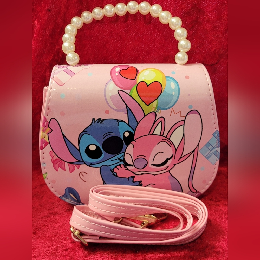 Pink stitch crossbody girls bag